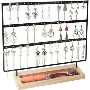Earring Organizer 3-Tier 75 Holes Jewelry Organizer Display Stand,Metal Holder